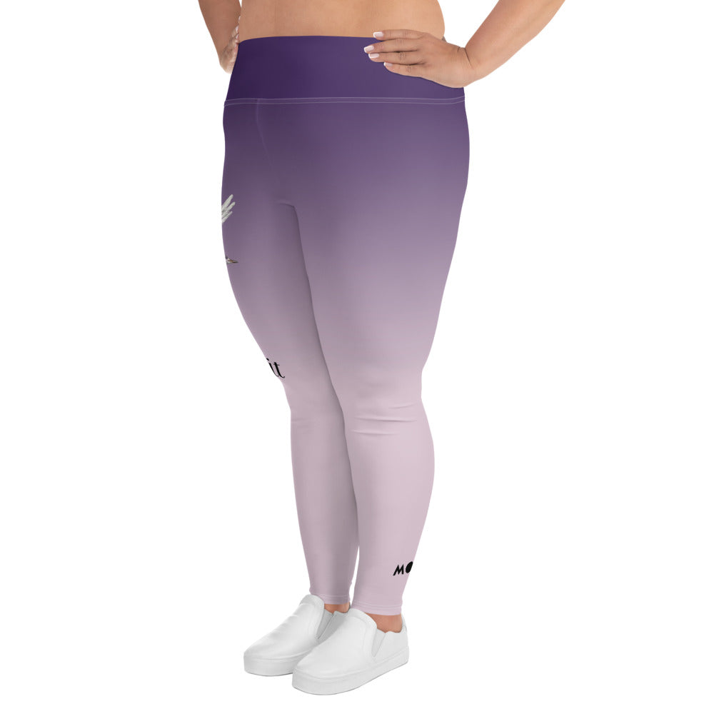 Plus Size Leggings / Purple bird