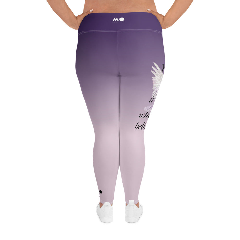 Plus Size Leggings / Purple bird