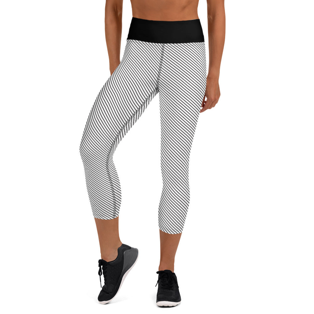 Stripes / Yoga Capri Leggings