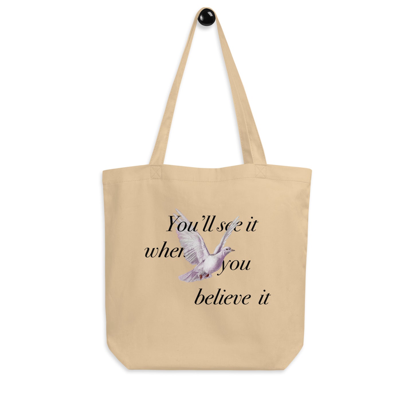 Organic tote Bag / Purple bird