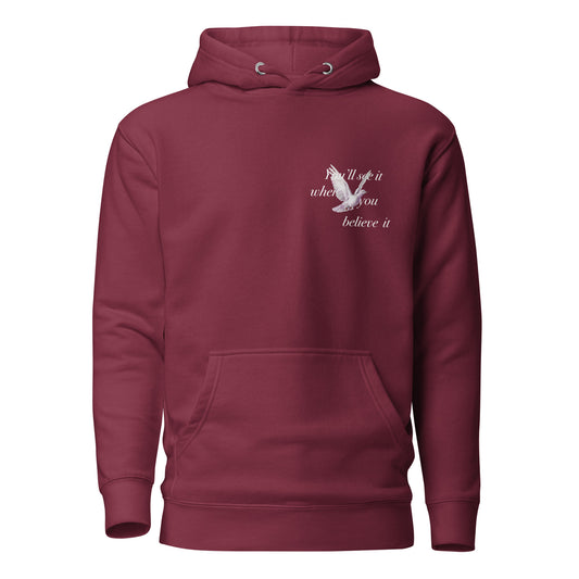 Unisex motivational hoodie / Design purple bird