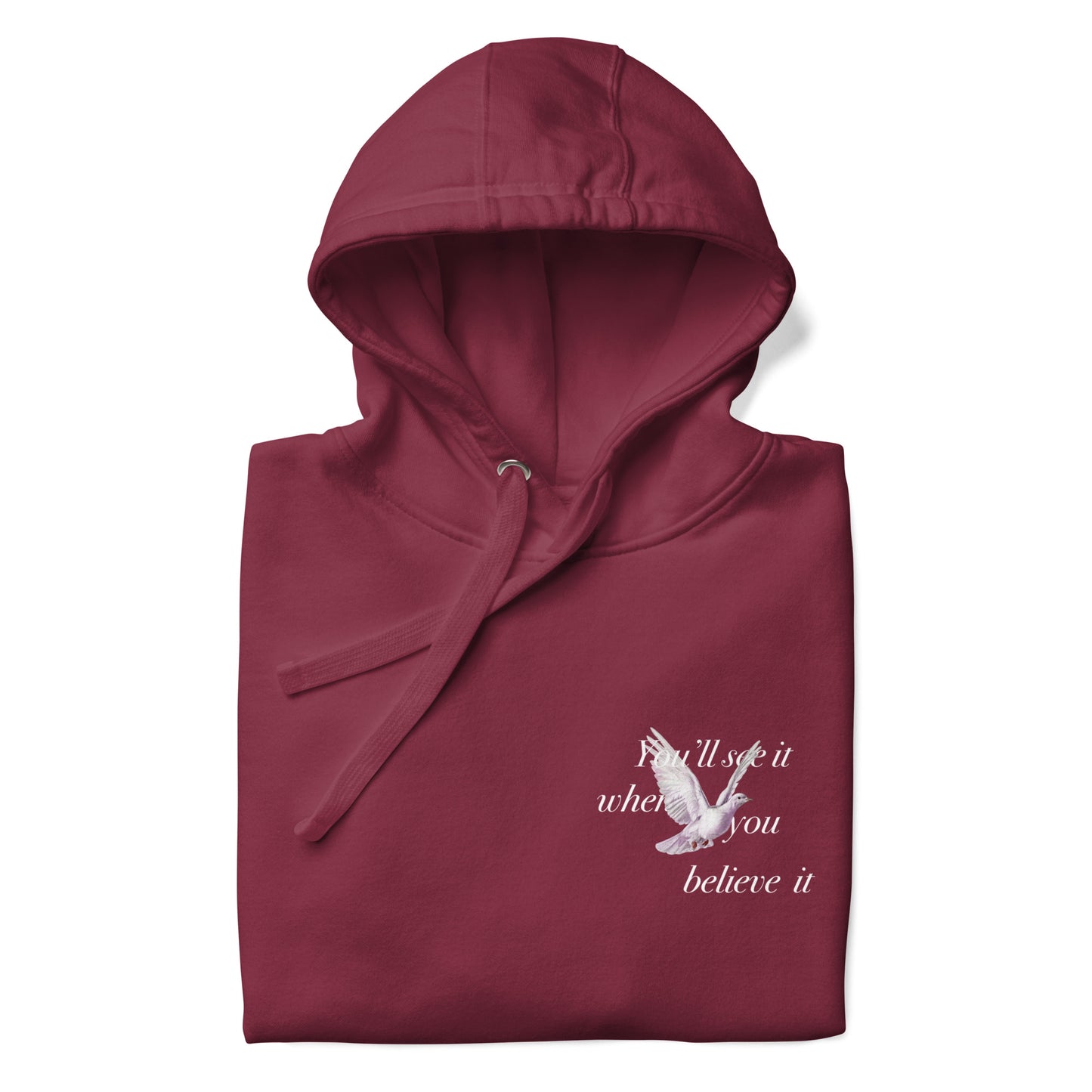 Unisex motivational hoodie / Design purple bird