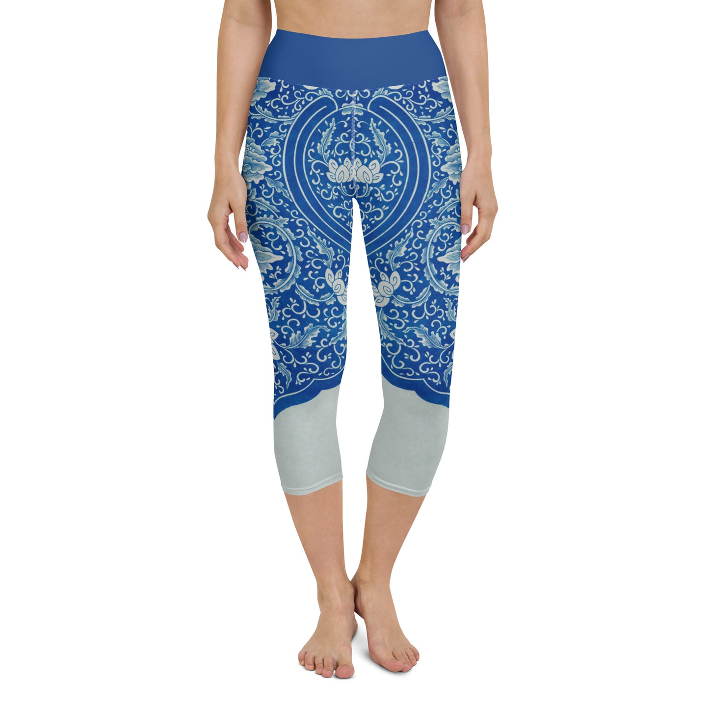 Yoga Capri Leggings / Old chinese ornament