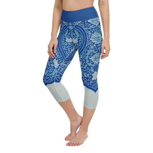 Yoga Capri Leggings / Old chinese ornament