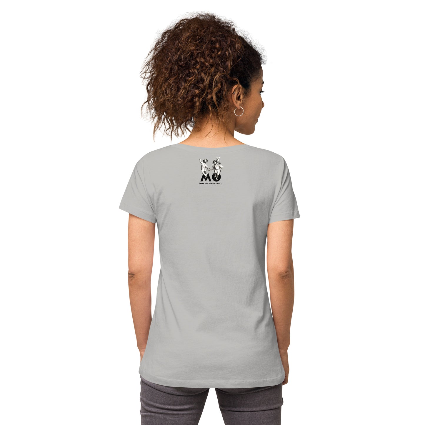 Women’s organic V-neck T-shirt / Reason to be happy