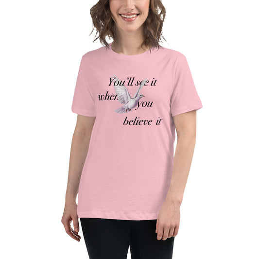 Women's Relaxed T-shirt / Bird Design